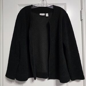 Chico's Travelers Collection Black Open Front Cardigan Jacket Size 2